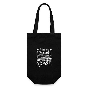I let my marimba speak - Geschenkbeutel für Flaschen - Schwarz - Vorne