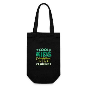 For children Cool kids play clarinet - Geschenkbeutel für Flaschen - Schwarz - Vorne