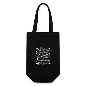 Playing clarinet is like meditation only louder - Geschenkbeutel für Flaschen - Schwarz - Vorne