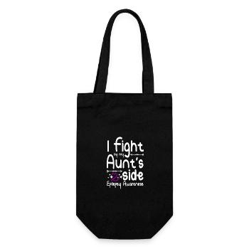 I fight by my aunt's side, epilepsy awareness - Geschenkbeutel für Flaschen - Schwarz - Vorne