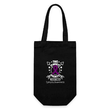This family fights together, epilepsy awareness - Geschenkbeutel für Flaschen - Schwarz - Vorne