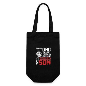 Proud dad of an awesome firefighter son - Gift Bag for Bottles - black - Front