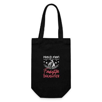 Proud mom of an awesome firefighter daughter - Gift Bag for Bottles - black - Front