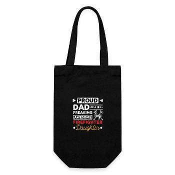 Proud dad of an awesome firefighter daughter - Gift Bag for Bottles - black - Front
