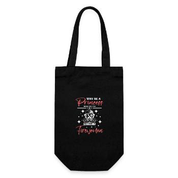 Why be a princess when can become a firewoman - Gift Bag for Bottles - black - Front