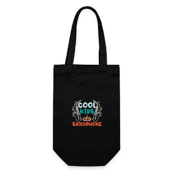 Children cool kids play saxophone - Geschenkbeutel für Flaschen - Schwarz - Vorne