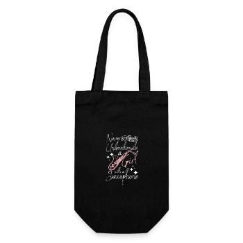Never underestimate a girl with a saxophone - Gift Bag for Bottles - black - Front