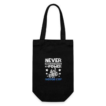 Never underestimate the power of a motor cop - Gift Bag for Bottles - black - Front