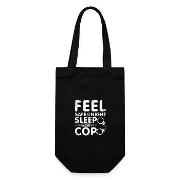 Feel safe at night sleep with a cop - Gift Bag for Bottles - black - Front