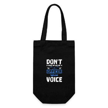 Don't make me use my police officer voice - Gift Bag for Bottles - black - Front