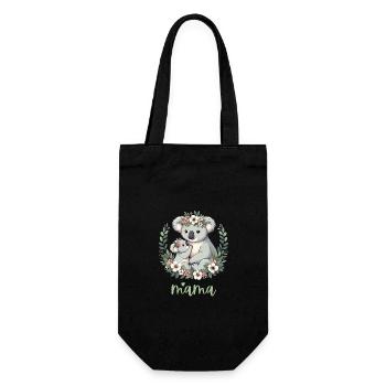 Mama Koala Bear Hug I Floral Wreath Mum I Koala - Gift Bag for Bottles - black - Front