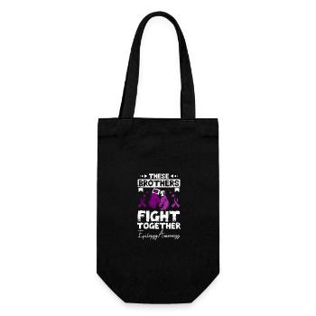 These brothers fight together, epilepsy awareness - Geschenkbeutel für Flaschen - Schwarz - Vorne