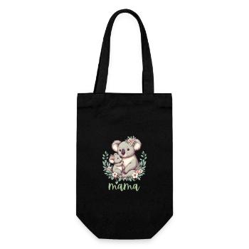 Maman Koala ours câlin I Couronne florale maman I Koala - Sac à bouteille - noir - Devant