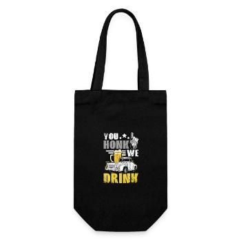 You honk we drink, funny drinking tailgate - Gift Bag for Bottles - black - Front