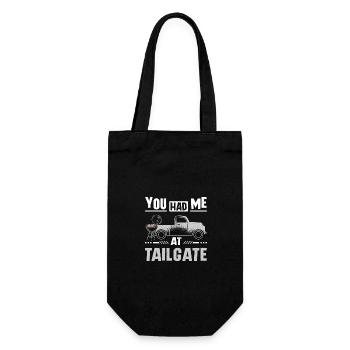 You had me at tailgate - Gift Bag for Bottles - black - Front