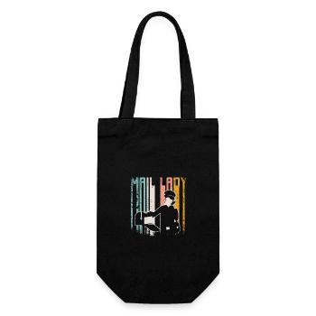 Retro vintage mail lady - Gift Bag for Bottles - black - Front