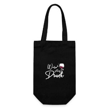 For the Bride, Team We're getting drunk - Gift Bag for Bottles - black - Front