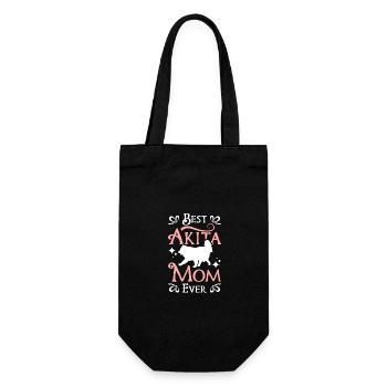 Best Akita mom ever - Geschenkbeutel für Flaschen - Schwarz - Vorne