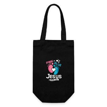 Pink or blue jesus loves you Gender Reveal - Geschenkbeutel für Flaschen - Schwarz - Vorne