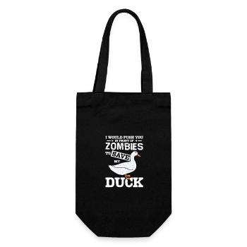 Push you in front of zombies to save my duck - Gift Bag for Bottles - black - Front