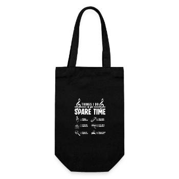 Things I do in my spare time playing harmonica - Gift Bag for Bottles - black - Front