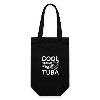 Cool people play tuba - Gift Bag for Bottles - black - Front