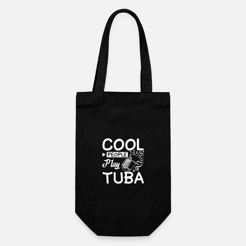 Cool people play tuba - Geschenkbeutel für Flaschen - Schwarz
