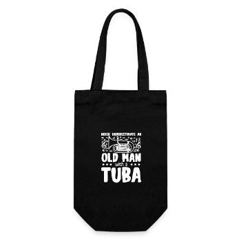 Ne sous-estimez jamais un vieil homme avec un tuba - Sac à bouteille - noir - Devant