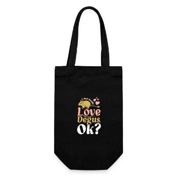 I just really love degus ok? - Geschenkbeutel für Flaschen - Schwarz - Vorne