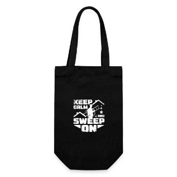 Funny chimney sweep keep calm and sweep on - Gift Bag for Bottles - black - Front
