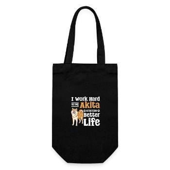 I work hard so my akita can have a better life - Gift Bag for Bottles - black - Front