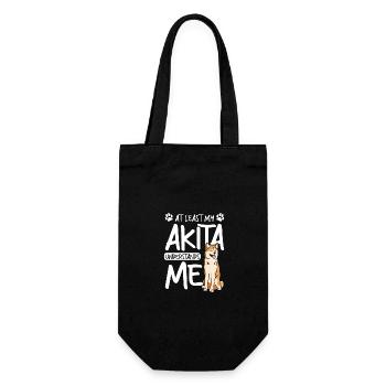 At least my akita understands me - Gift Bag for Bottles - black - Front