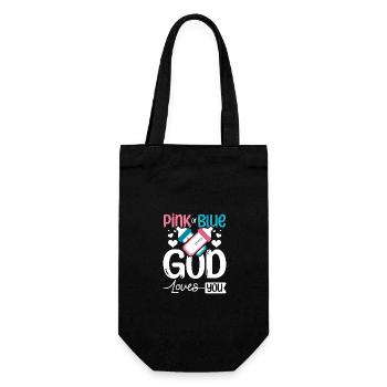 Pink or blue god loves you - Geschenkbeutel für Flaschen - Schwarz - Vorne