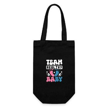 Team healthy baby - Geschenkbeutel für Flaschen - Schwarz - Vorne