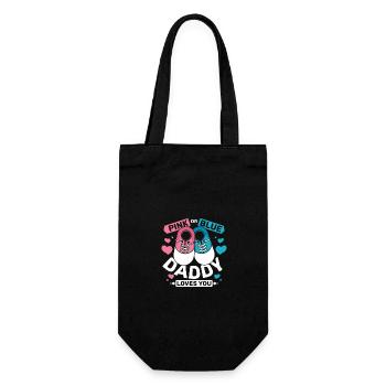 Pink or blue daddy loves you - Geschenkbeutel für Flaschen - Schwarz - Vorne