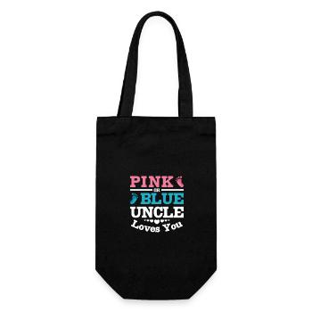 Pink or blue uncle loves you - Geschenkbeutel für Flaschen - Schwarz - Vorne