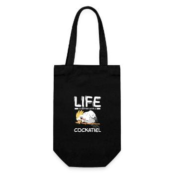 La vie est meilleure avec une calopsitte - Sac à bouteille - noir - Devant