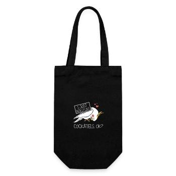 I just really like Cockatiels - Geschenkbeutel für Flaschen - Schwarz - Vorne