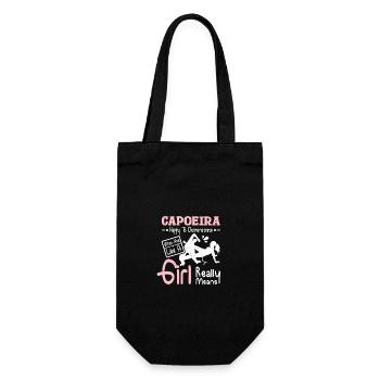 Capoeira hit like a girl - Geschenkbeutel für Flaschen - Schwarz - Vorne
