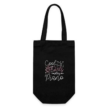 Cool girls play piano - Gift Bag for Bottles - black - Front