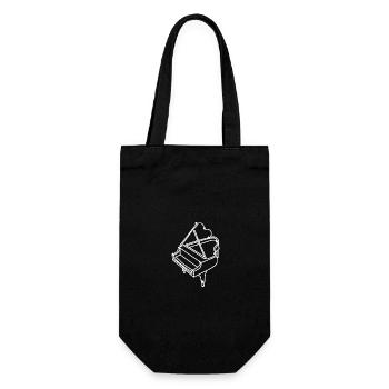 Drawn line art grand piano - Gift Bag for Bottles - black - Front