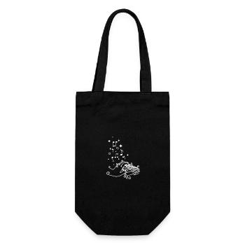 Drawn line art piano player - Gift Bag for Bottles - black - Front