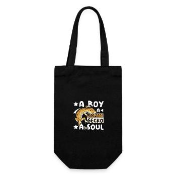 A boy a leopard gecko a soul - Gift Bag for Bottles - black - Front