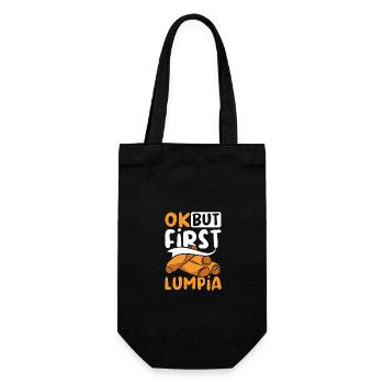 Ok but first lumpia - Geschenkbeutel für Flaschen - Schwarz - Vorne