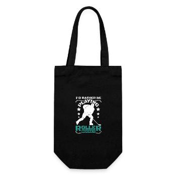 I'd rather be playing roller hockey - Gift Bag for Bottles - black - Front