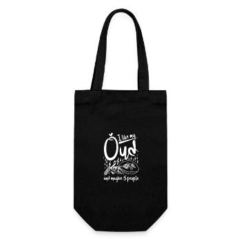 I like my Oud and maybe 3 people - Geschenkbeutel für Flaschen - Schwarz - Vorne