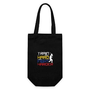Train hard fight harder Escrima - Geschenkbeutel für Flaschen - Schwarz - Vorne