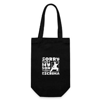 Sory I can't my son has Escrima - Geschenkbeutel für Flaschen - Schwarz - Vorne
