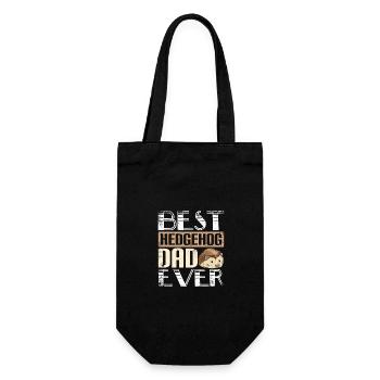 Best hedgehog dad ever - Geschenkbeutel für Flaschen - Schwarz - Vorne