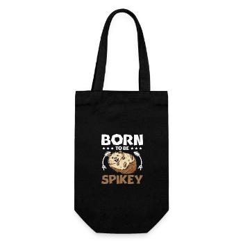 Born to be spikey hedgehog - Gift Bag for Bottles - black - Front